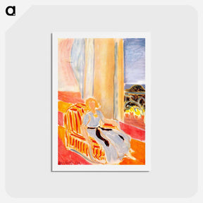 アートポストカード-Girl in White Robe Seated by the Window - アンリ マティス Postcard.