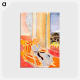アートポストカード-Girl in White Robe Seated by the Window - アンリ マティス Postcard.