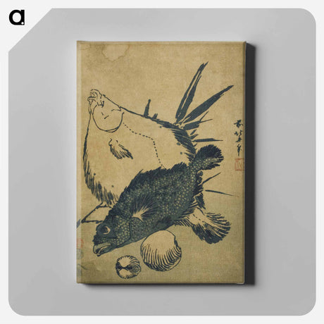 アートパネル-Hokusai's fish - 葛飾 北斎 Canvas.