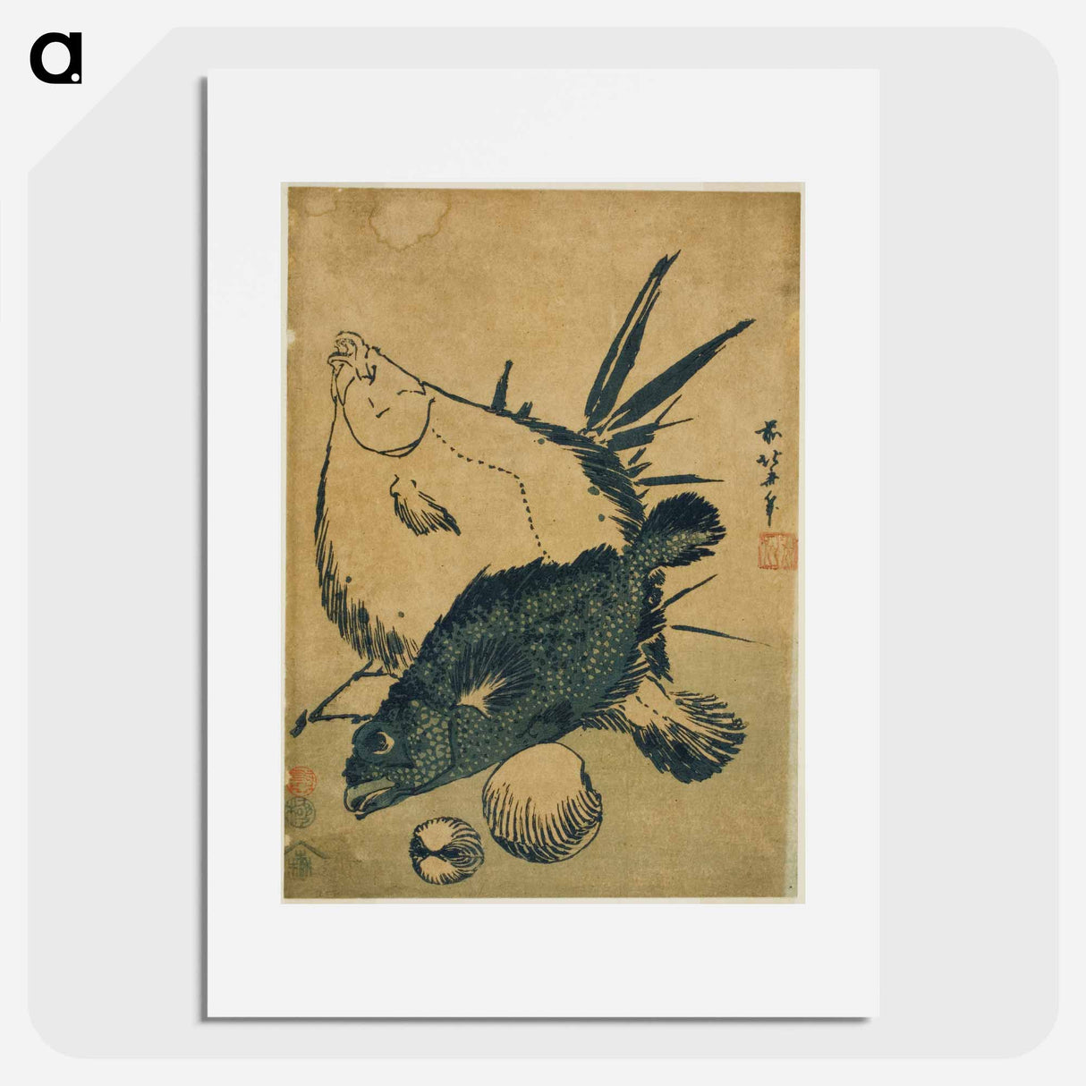 Hokusai's fish - 葛飾 北斎 Poster.