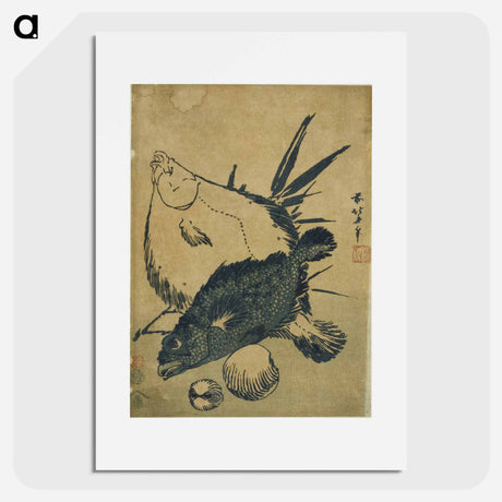 アートポスター-Hokusai's fish - 葛飾 北斎 Poster.