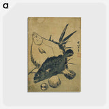 アートポストカード-Hokusai's fish - 葛飾 北斎 Postcard.