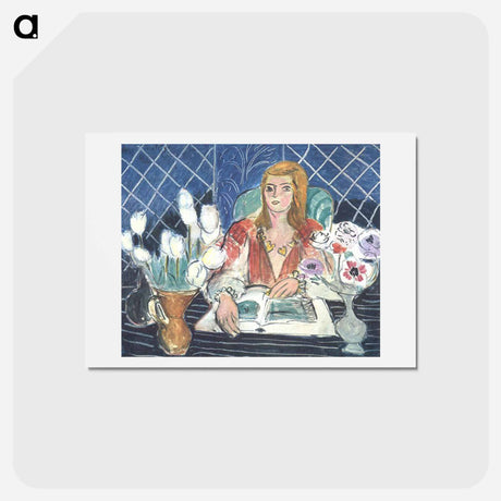 アートポストカード-Annelies, White Tulips and Anemones - アンリ マティス Postcard.