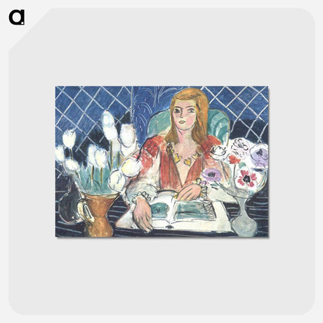 アートポストカード-Annelies, White Tulips and Anemones - アンリ マティス Postcard.