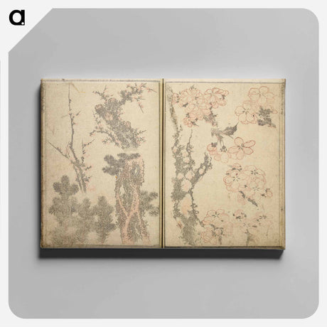 アートパネル-Random sketches by Hokusai volumes 1 to 11 - 葛飾 北斎 Canvas.