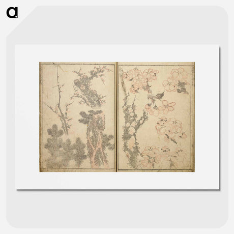 アートポスター-Random sketches by Hokusai volumes 1 to 11 - 葛飾 北斎 Poster.
