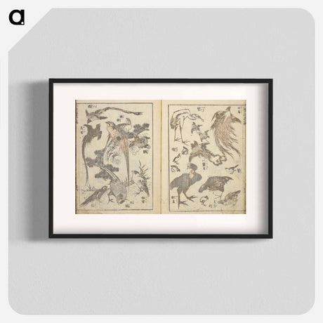 アートポスター-Random sketches by Hokusai volumes 1 to 11 - 葛飾 北斎 Poster.