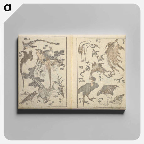 アートパネル-Random sketches by Hokusai volumes 1 to 11 - 葛飾 北斎 Canvas.