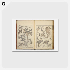 アートポストカード-Random sketches by Hokusai volumes 1 to 11 - 葛飾 北斎 Postcard.