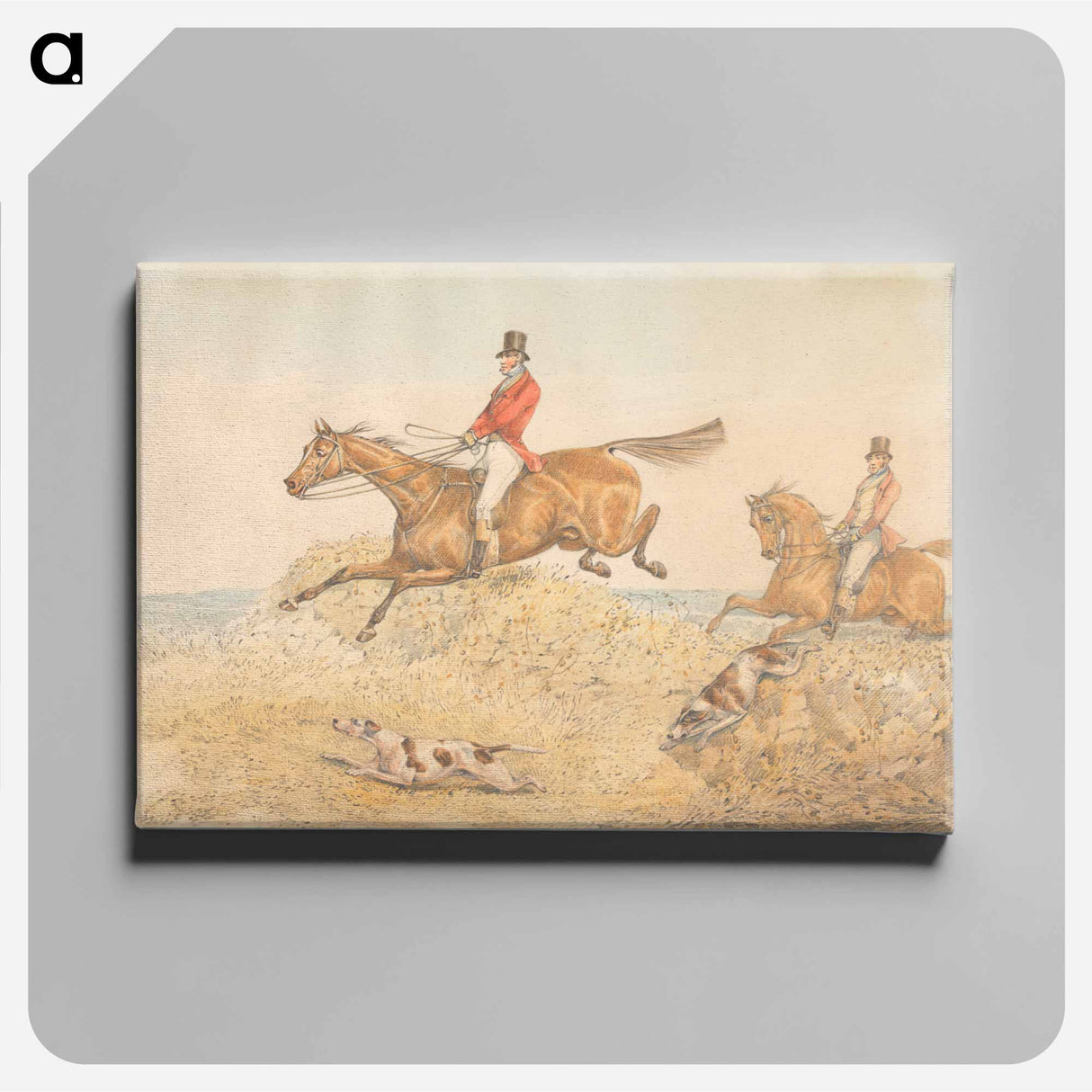 アートパネル-Two Riders and a Couple of Hounds Clearing a Wall
 - イェール大学アートギャラリー Canvas.