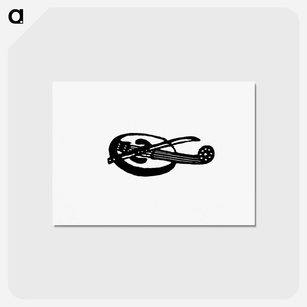 アートポストカード-Medieval Oval Three Strings Fiddle
 - 大英図書館 Postcard.