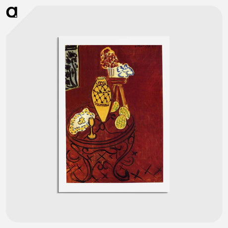 アートポストカード-Interior in Venetian Red - アンリ マティス Postcard.