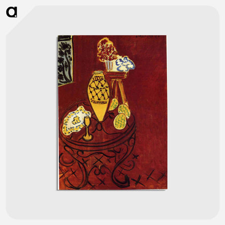 アートポストカード-Interior in Venetian Red - アンリ マティス Postcard.