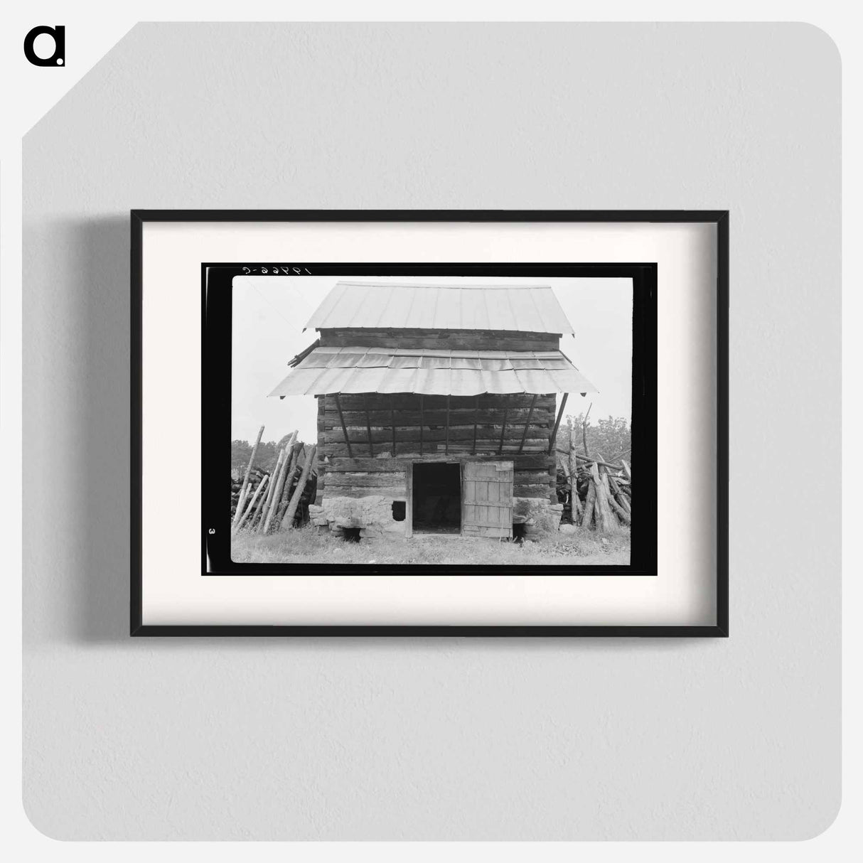 Tobacco barn with front shelter - Dorothea Lange Poster.