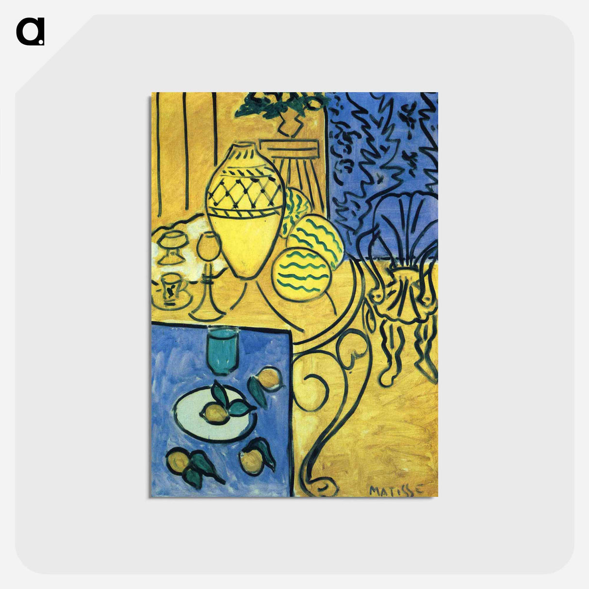 アートポストカード-Interior in Yellow - アンリ マティス Postcard.