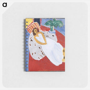 アートメモ帳-Young Woman in White, Red Background - アンリ マティス Memo.