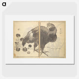 Old Manji's Cursive Picture Album - Katsushika Hokusai Poster.