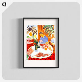 アートポスター-Small Interior with Round Marble Table - アンリ マティス Poster.