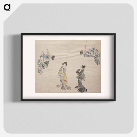アートポスター-Katsushika Hokusai’s Japanese women. Album of Sketches - 葛飾 北斎 Poster.