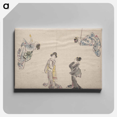 アートパネル-Katsushika Hokusai’s Japanese women. Album of Sketches - 葛飾 北斎 Canvas.