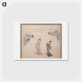 アートポストカード-Katsushika Hokusai’s Japanese women. Album of Sketches - 葛飾 北斎 Postcard.