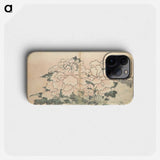 咲きほこる牡丹(絵本の一図) - 葛飾 北斎 Phone Case.