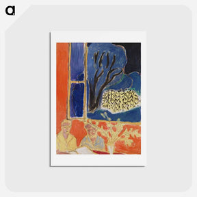 アートポストカード-Two Young Girls in a Coral Interior, Blue Garden - アンリ マティス Postcard.