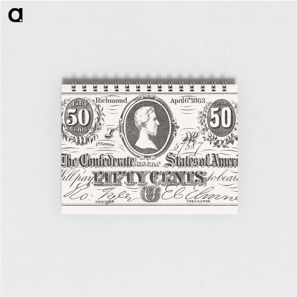 アートメモ帳-Confederate Fifty Cents
 - ボストン公共図書館 Memo.