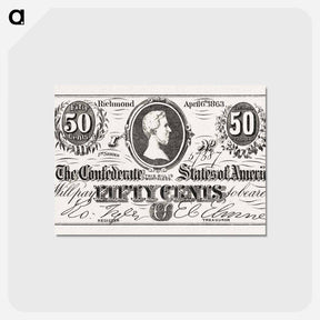 アートポストカード-Confederate Fifty Cents
 - ボストン公共図書館 Postcard.