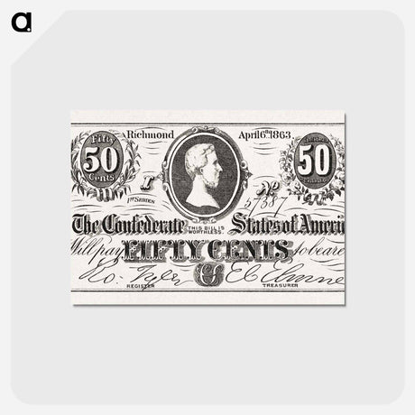 アートポストカード-Confederate Fifty Cents
 - ボストン公共図書館 Postcard.