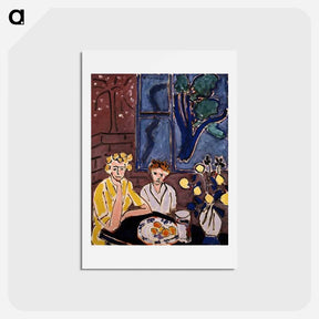 アートポストカード-Two Girls, Blue Window - アンリ マティス Postcard.
