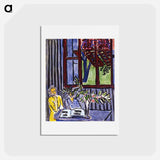 アートポストカード-Blue Interior with Two Girls - アンリ マティス Postcard.