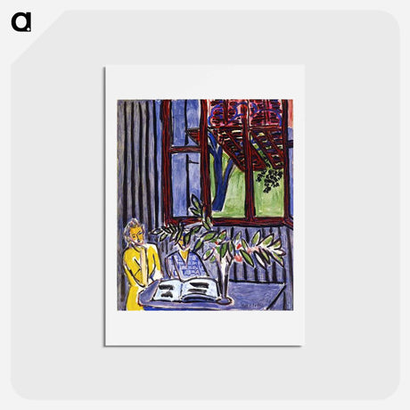 アートポストカード-Blue Interior with Two Girls - アンリ マティス Postcard.