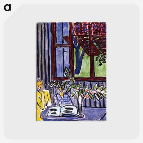 アートポストカード-Blue Interior with Two Girls - アンリ マティス Postcard.