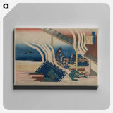 Hokusai's Poem by Fujiwara no Yoshitaka - Katsushika Hokusai Canvas.