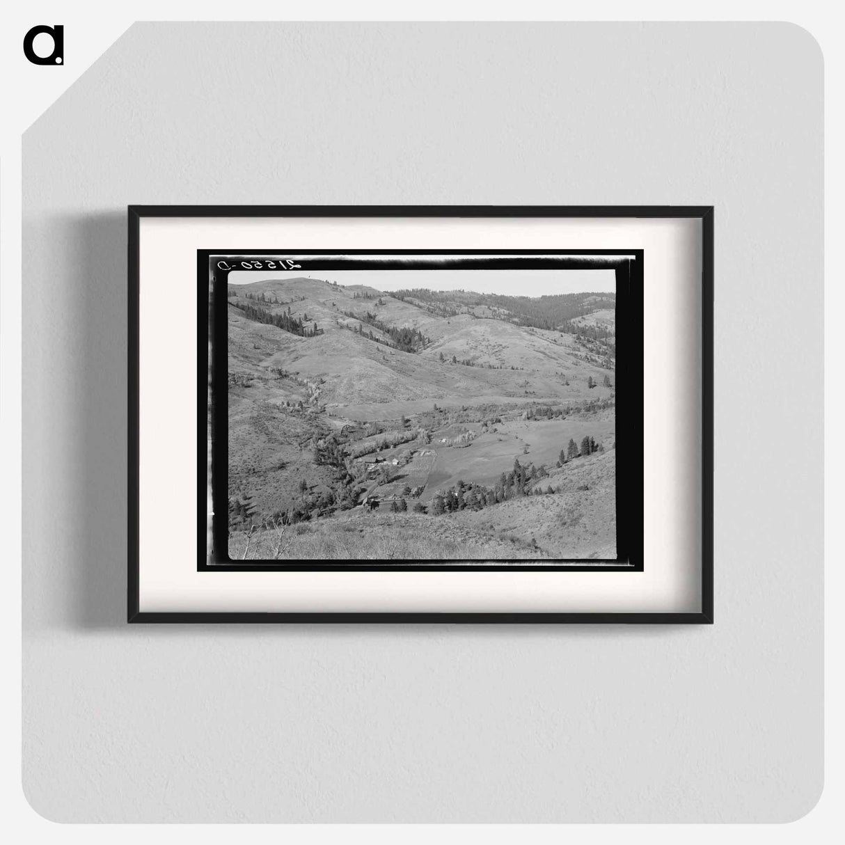 Untitled photo, possibly related to: Upper end of Squaw Creek Valley near the mill, showing part of the timber resources. Ola self-help sawmill co-op. Gem County, Idaho. General caption 48 - ドロテア ラング Poster.