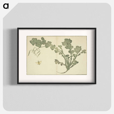 アートポスター-Hokusai's leaf - 葛飾 北斎 Poster.