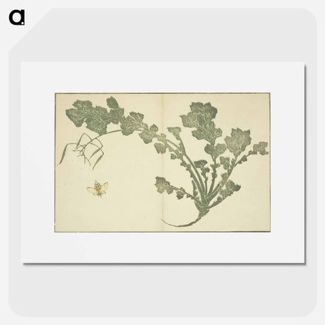 アートポスター-Hokusai's leaf - 葛飾 北斎 Poster.
