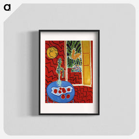 アートポスター-Red Interior. Still Life on a Blue Table - アンリ マティス Poster.