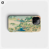 The Sacred Fountain at Castle Peak - Katsushika Hokusai Phone Case.