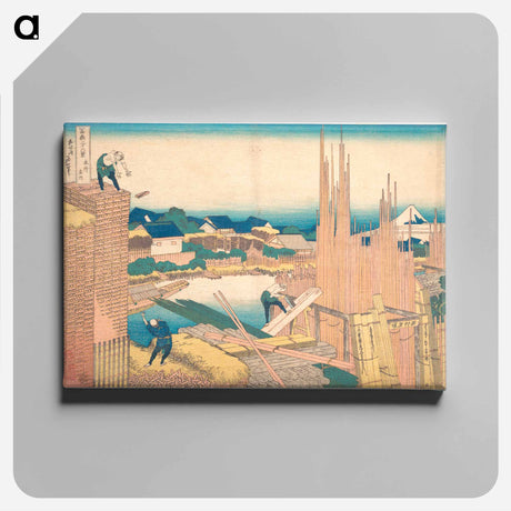 アートパネル-Tatekawa in Honjō - 葛飾 北斎 Canvas.
