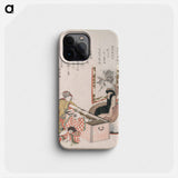 Women Preparing Tea Around the Fire-Holder - Katsushika Hokusai Phone Case.