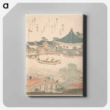 River Scene with Bridge in Foreground - 葛飾 北斎 Canvas.