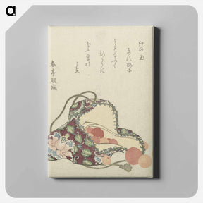 アートパネル-A comparison of Genroku poems and shells - 葛飾 北斎 Canvas.