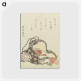 アートポストカード-A comparison of Genroku poems and shells - 葛飾 北斎 Postcard.
