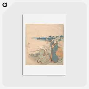 アートポストカード-Hokusai's woman woodblock print - 葛飾 北斎 Postcard.