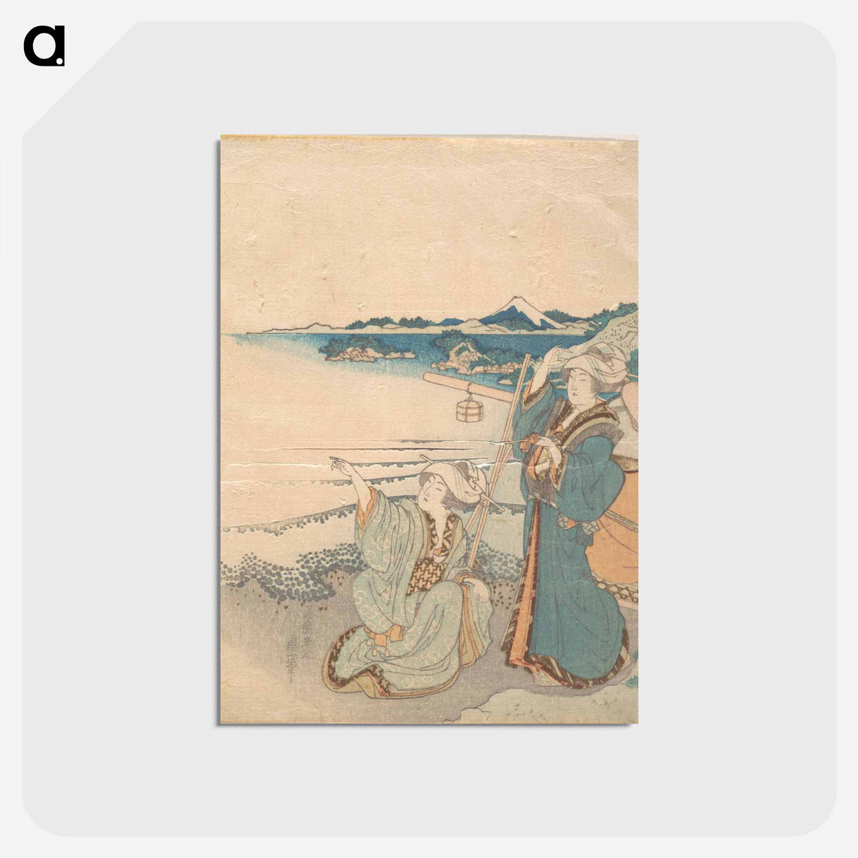 アートポストカード-Hokusai's woman woodblock print - 葛飾 北斎 Postcard.