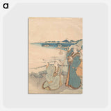 アートポストカード-Hokusai's woman woodblock print - 葛飾 北斎 Postcard.