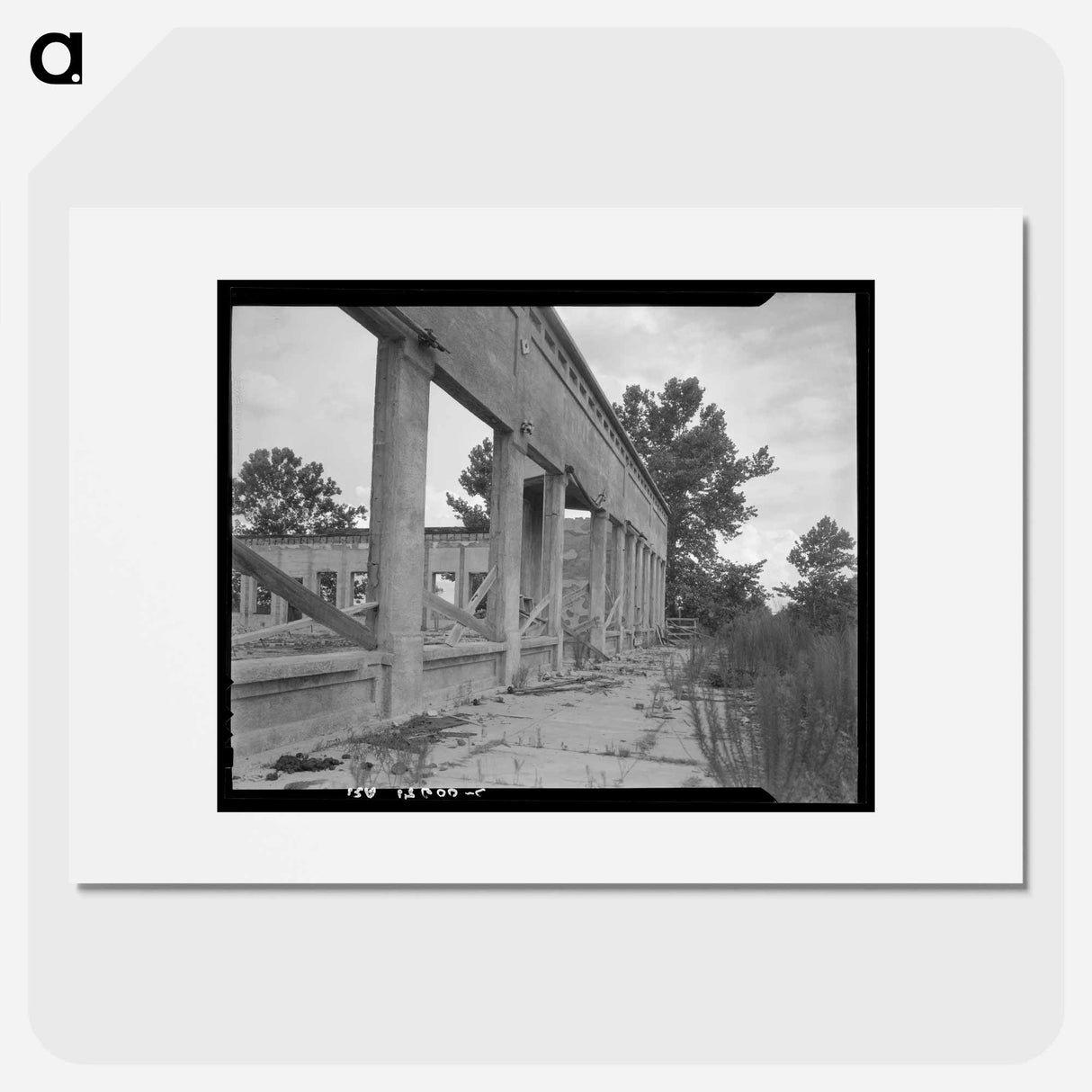 Remains of drug store at Fullerton, Louisiana - Dorothea Lange Poster.