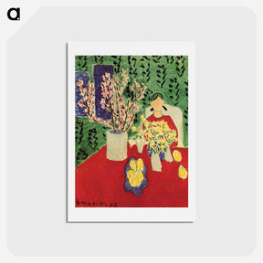 アートポストカード-Plum Blossoms, Green Background - アンリ マティス Postcard.